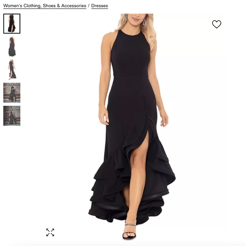 Betsy & Adam Black High Low Dress